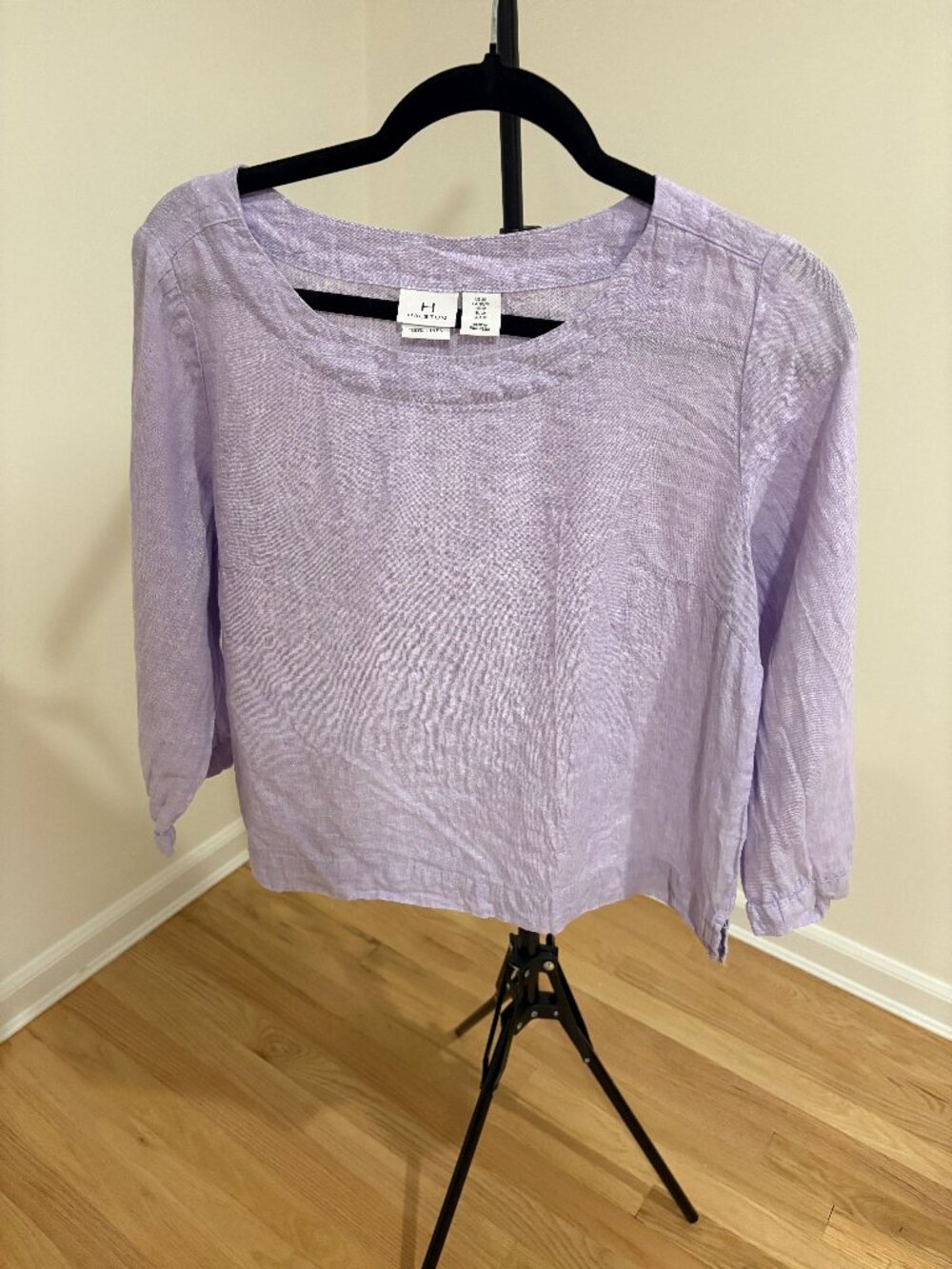 ✨ H by Halston Lavender Textured Linen Blouse - Size M